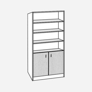 Omara z zgornjo odprtino s policami 55