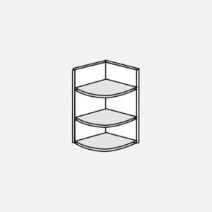 Četrtkrožni zaključek s policami.